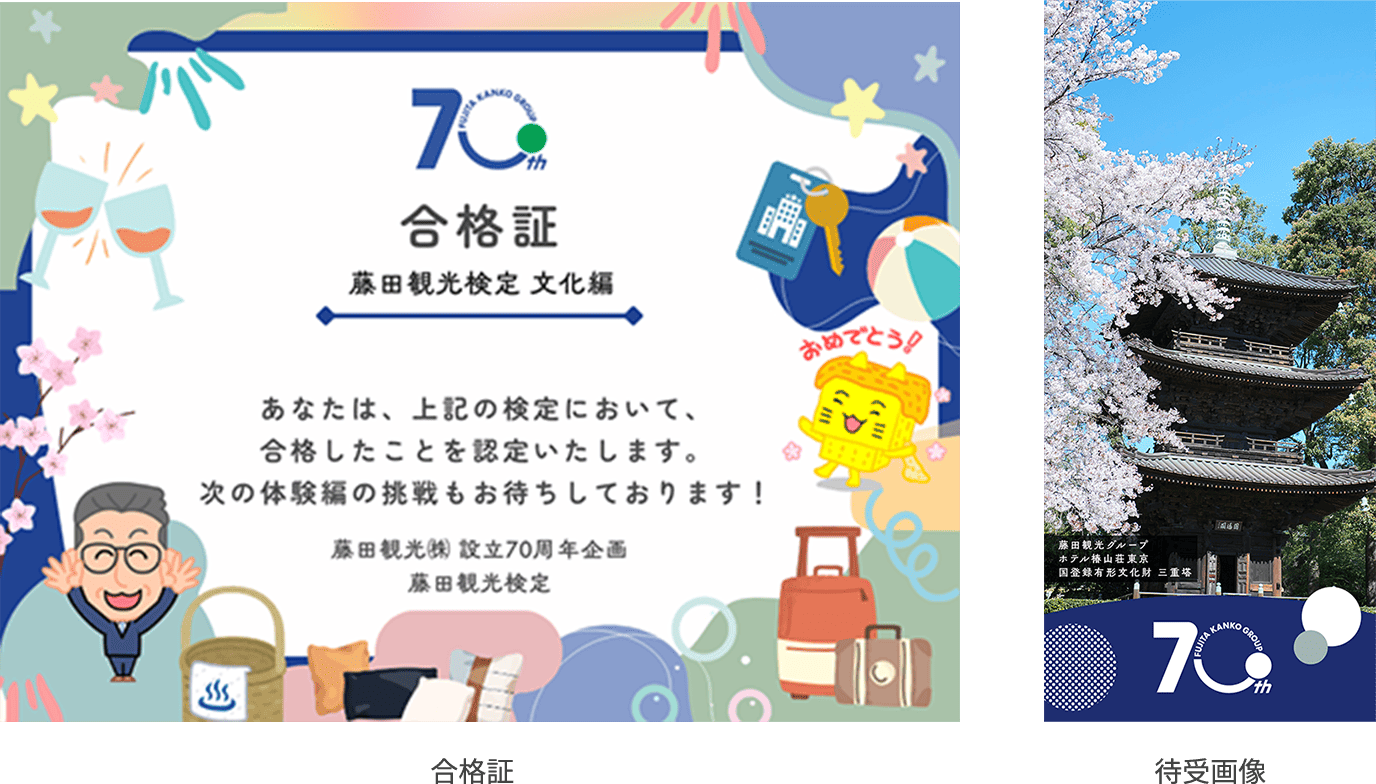 合格証／待受画像