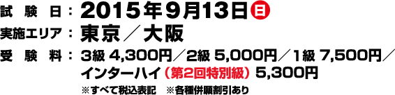 2015年9月13日（日）／実施エリア：東京・大阪